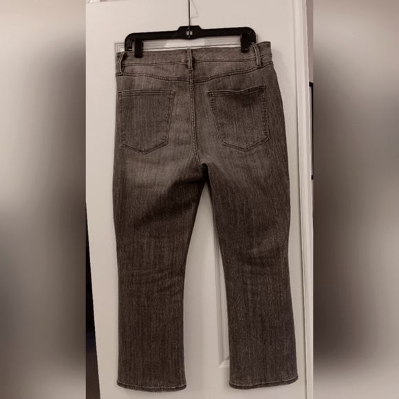 White House Black Market High Rise Bootcut Cropped Jeans, Size 12, Gray - Picture 2 of 7